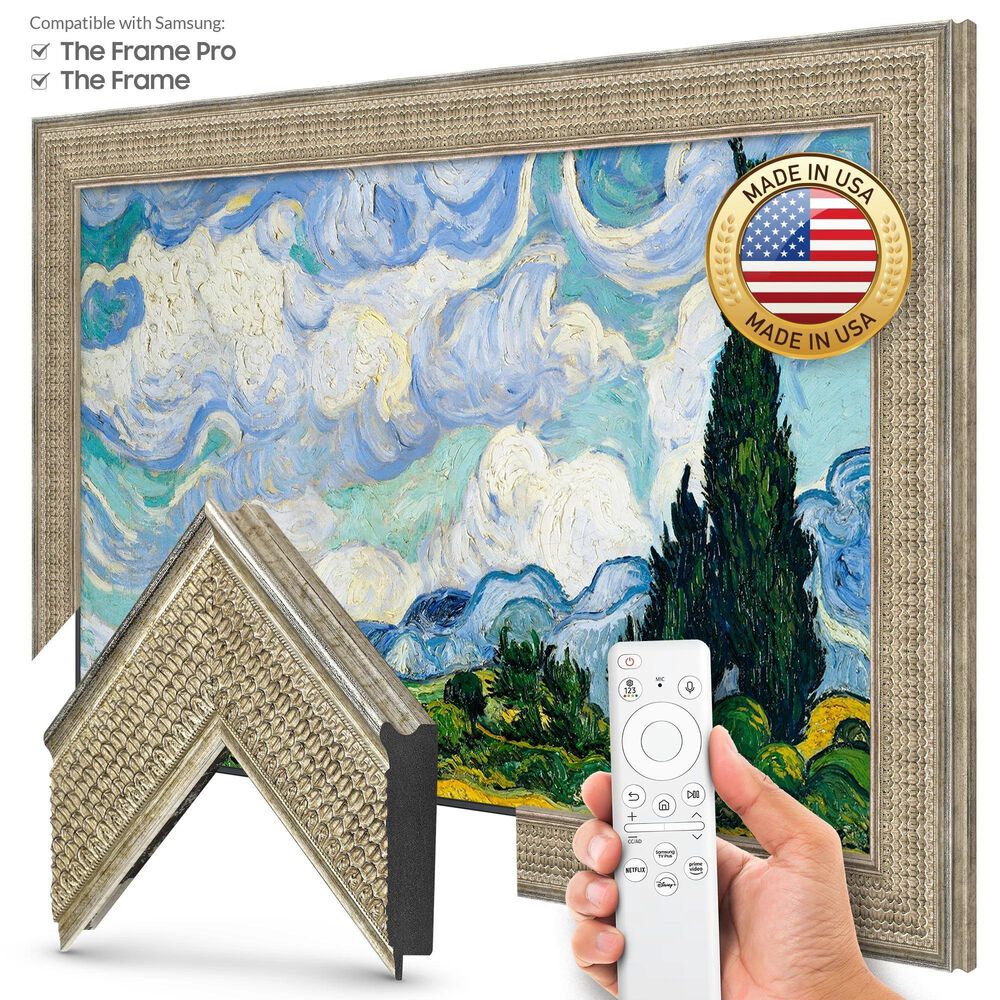 Deco TV Frames Premiere 85" Frame Bezel for Samsung the Frame TV in Gatsby Silver, , large