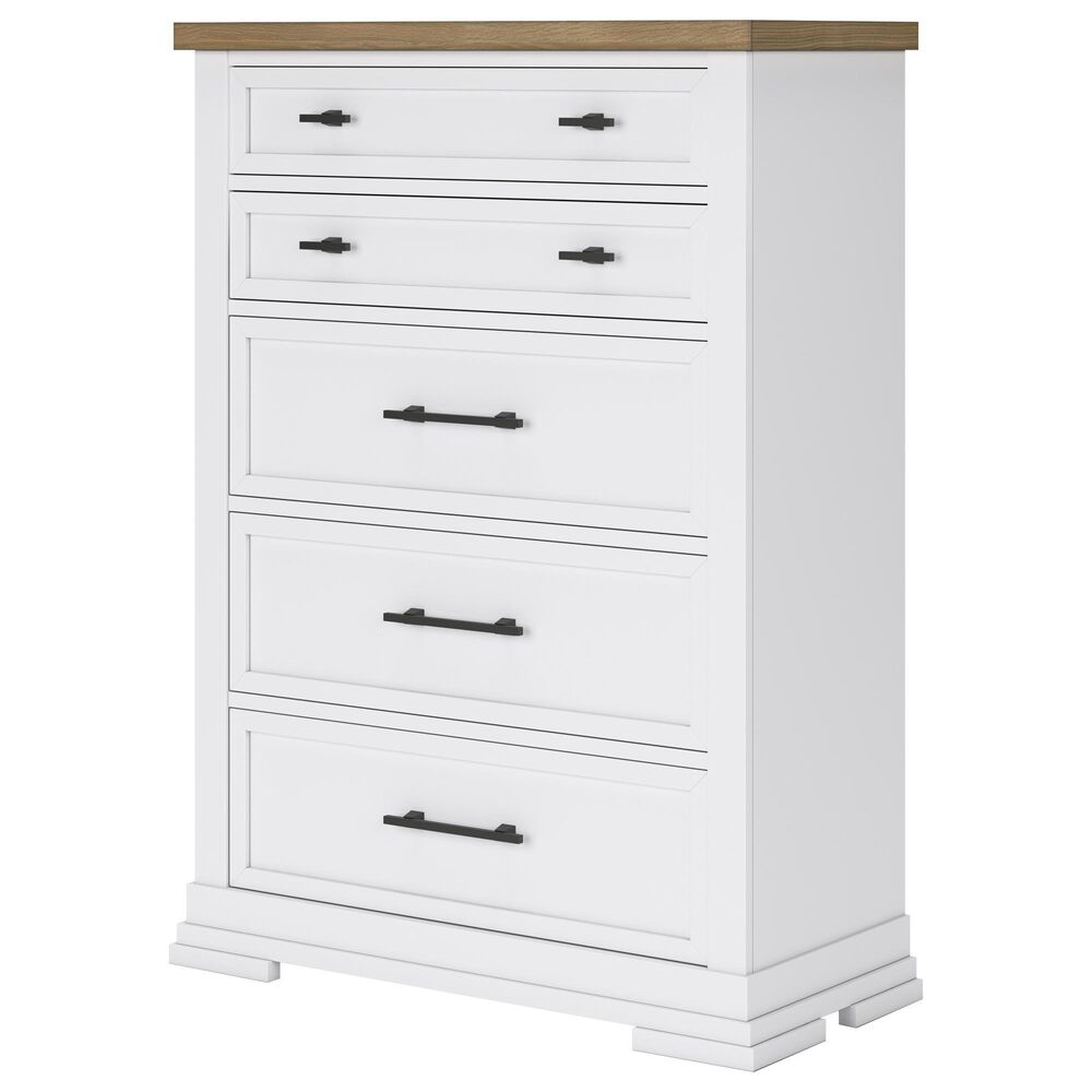 Ashley 5-Piece Queen Bedroom Set in White and Natural, , large