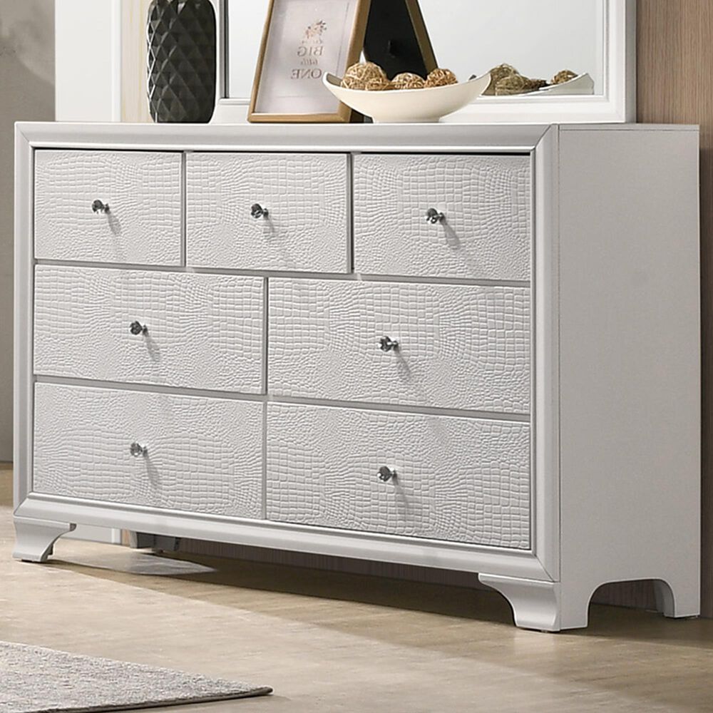 Crown Mark Lyssa 7-Drawer Dresser in Frost, , large