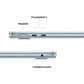 Apple MacBook Air 13.6" Laptop - Apple M4 chip 10-core CPU - 16GB RAM - 8-core GPU - 256GB SSD in Sky Blue with 3-Year AppleCare+, , large
