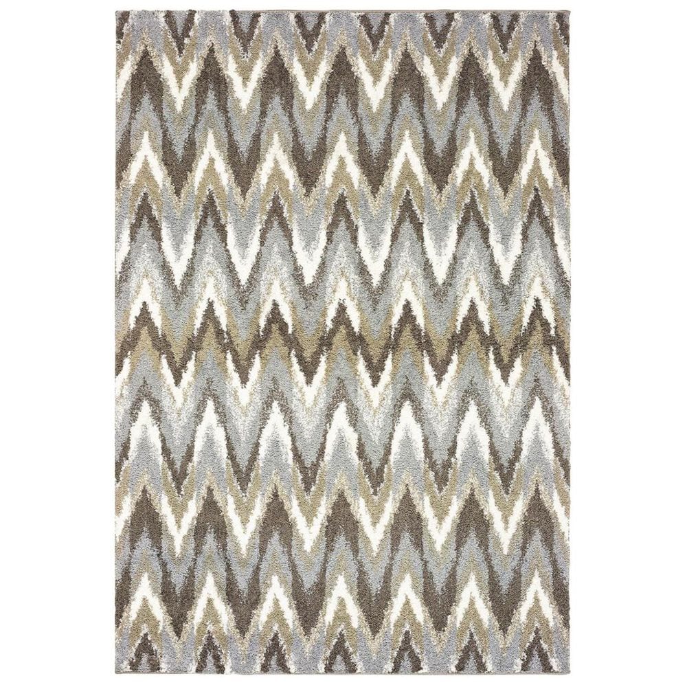 Oriental Weavers Verona 004D6 6"7" x 9"6" Grey and Taupe Area Rug, , large