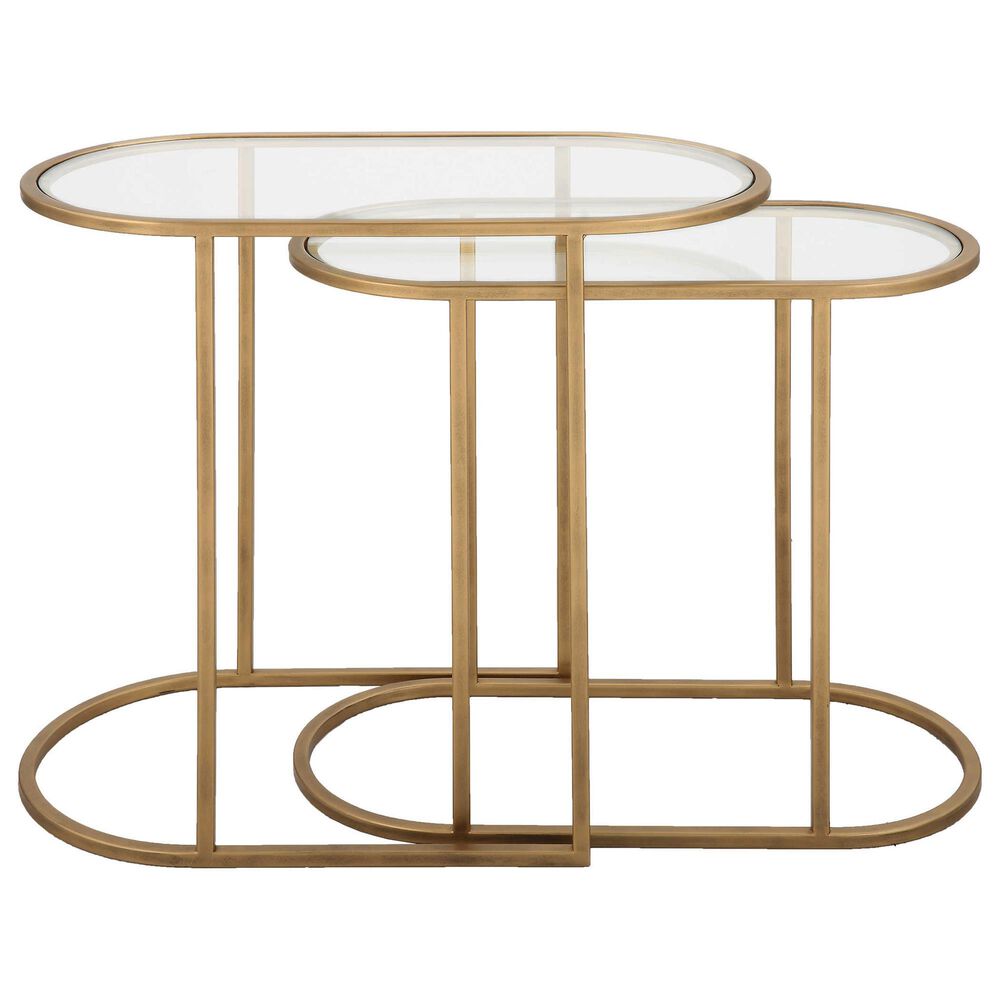 Uttermost 2-Piece Nesting Table Set in Brushed Brass, , large