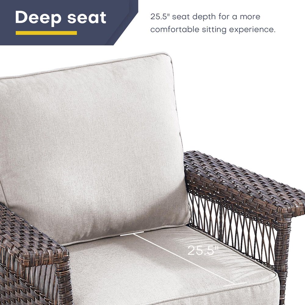 Sunwell Garden Patio Sationary Chair in Beige (Set of 2), , large