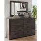 Ashley Prendonea 6-Drawer Dresser and Mirror in Charcoal, , large