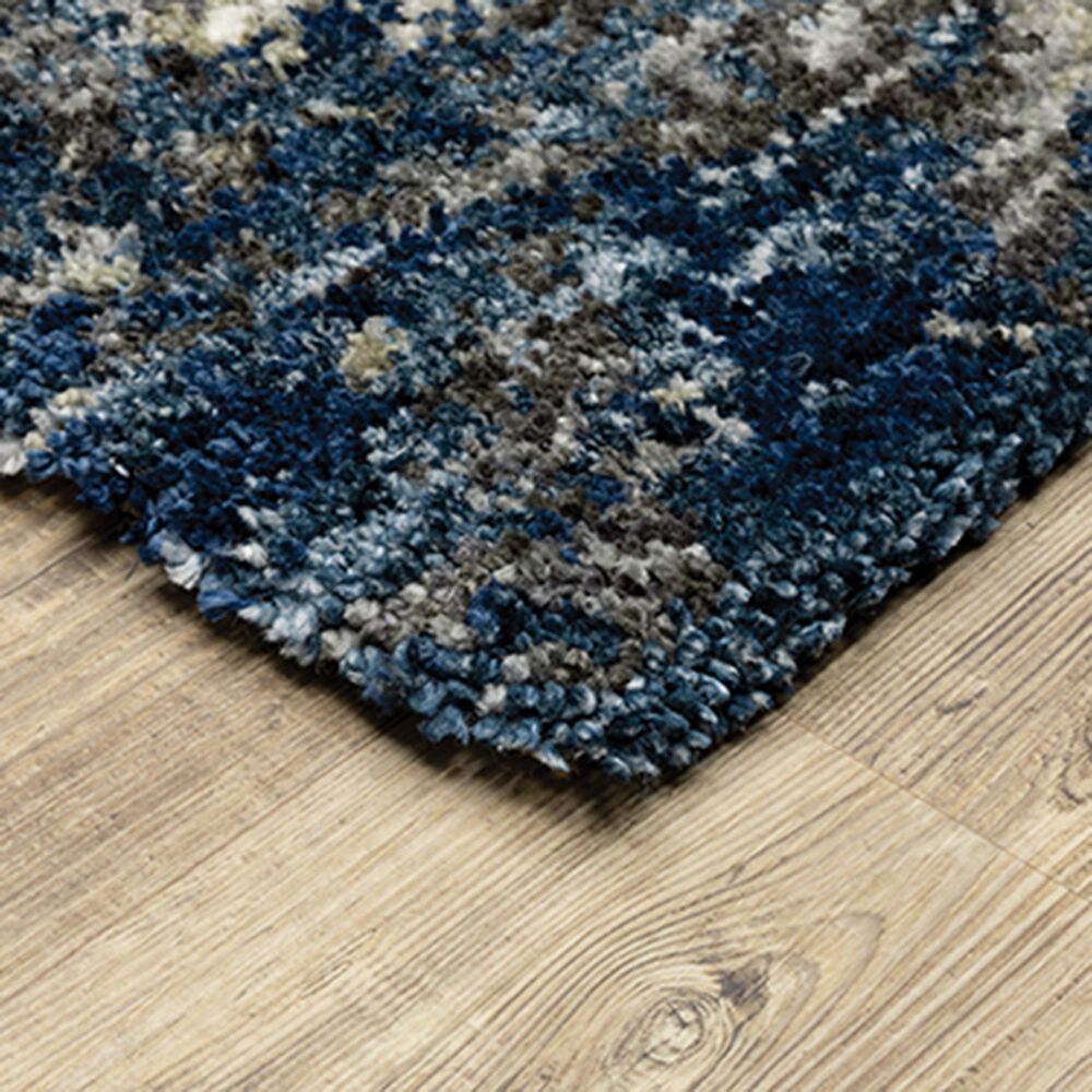 Oriental Weavers Aspen Abstract Shag 2060L 2&#39;3&quot; x 7&#39;6&quot; Blue and Gray Runner, , large