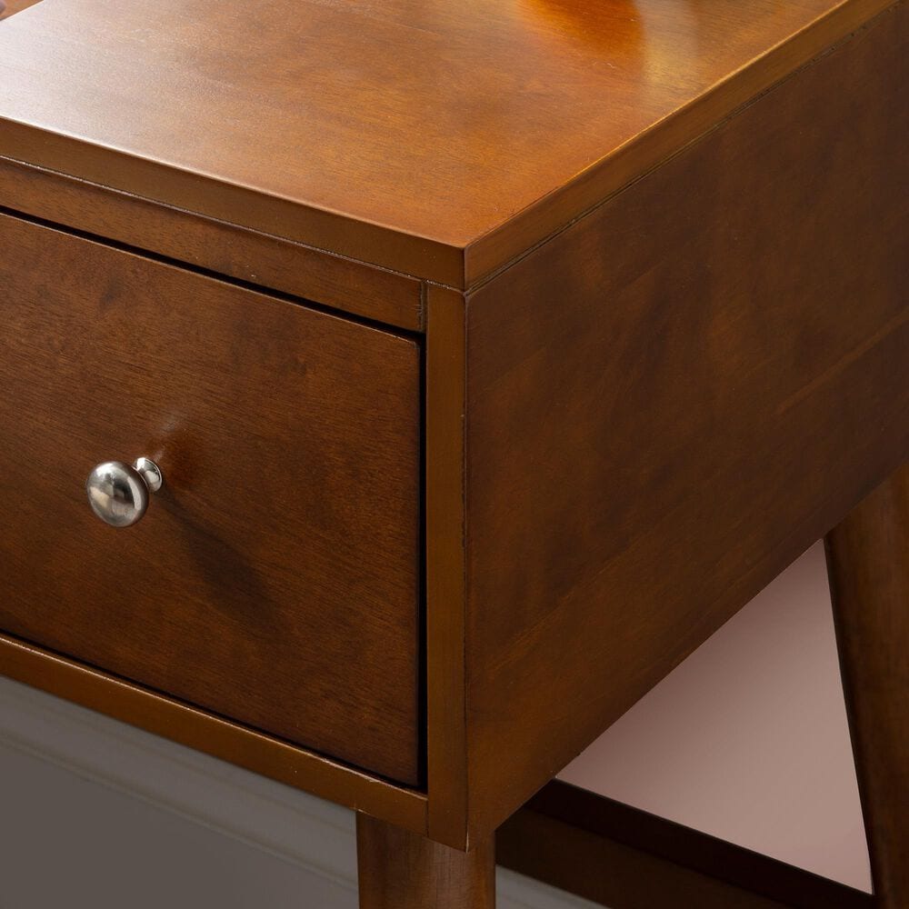 Linon Home Decor Viola Vanity with Stool in Walnut, , large