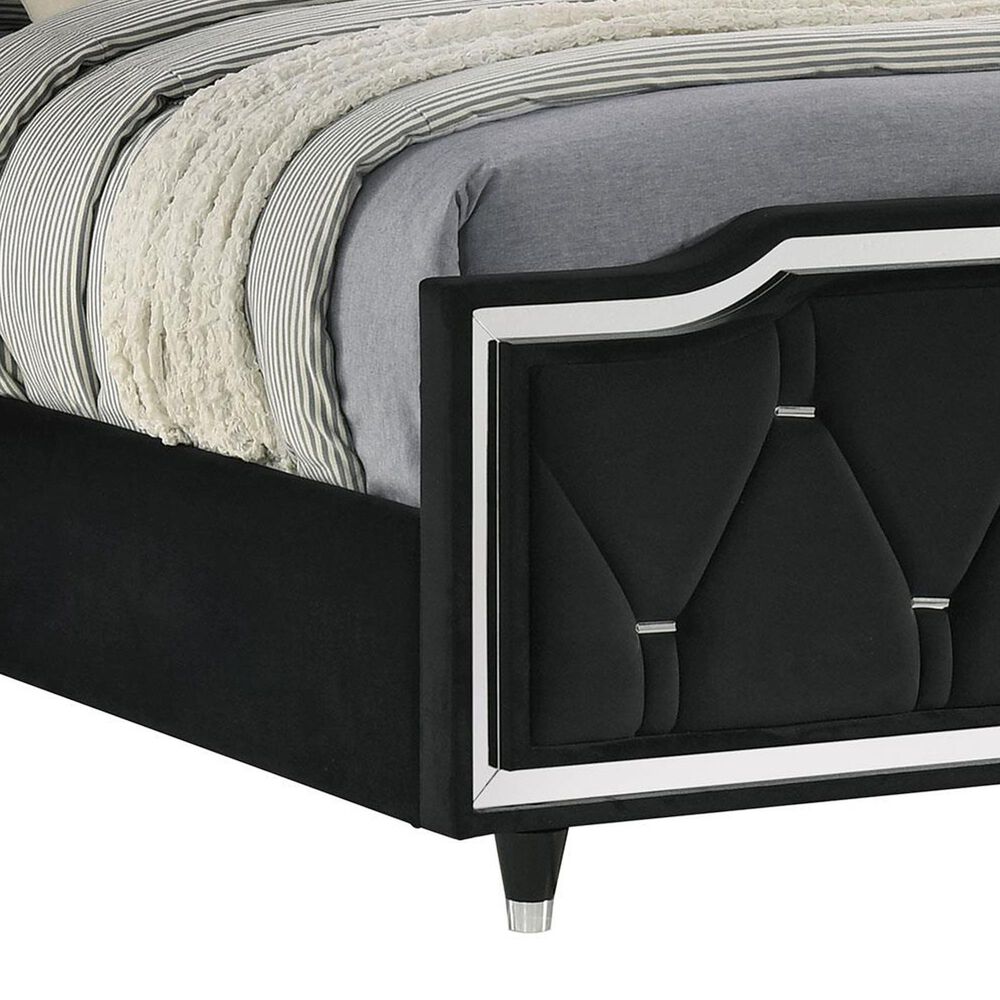 Pacific Landing Lorient King Upholstered Wingback Bed in Black, , large