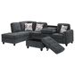 HOMLUX 94.49" L-Shaped Modular Sectional Sofa with Storage Ottoman and Cup Holders in Dark Gray, , large