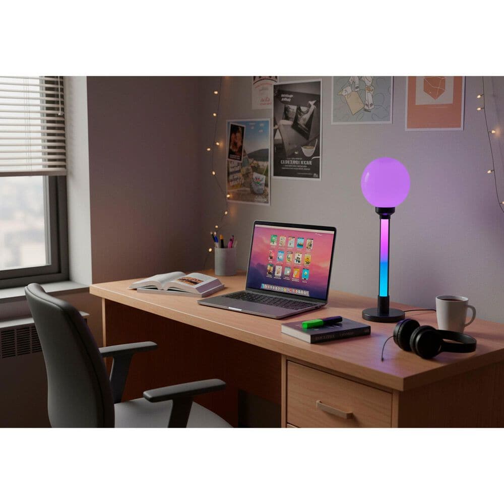 Adesso Astra RGB Color Changing Table Lamp in Black and White, , large