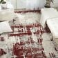 Nourison Maxell MAE14 7"10" x 10"6" Ivory and Red Area Rug, , large