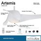 Minka-Aire Artemis 58" Smart Celling Fan with LED Light in White, , large
