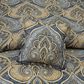 J. Queen New York Messina 18" Square Throw Pillow in Gold and Navy Blue, , large