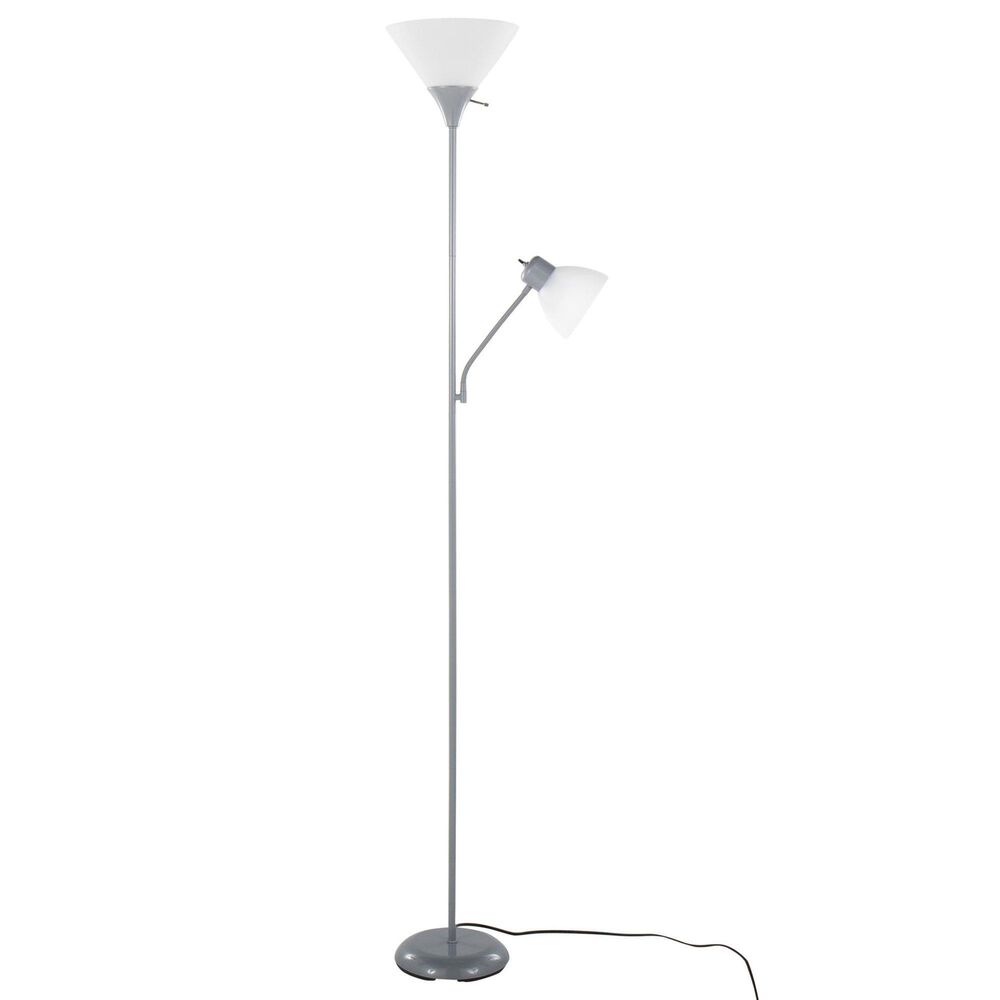 Grandview Gallery Dual Shade Floor Lamp in Silver, , large