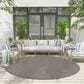 Nourison Courtyard Ivory and Charcoal 8" Round Indoor/Outdoor Area Rug, , large