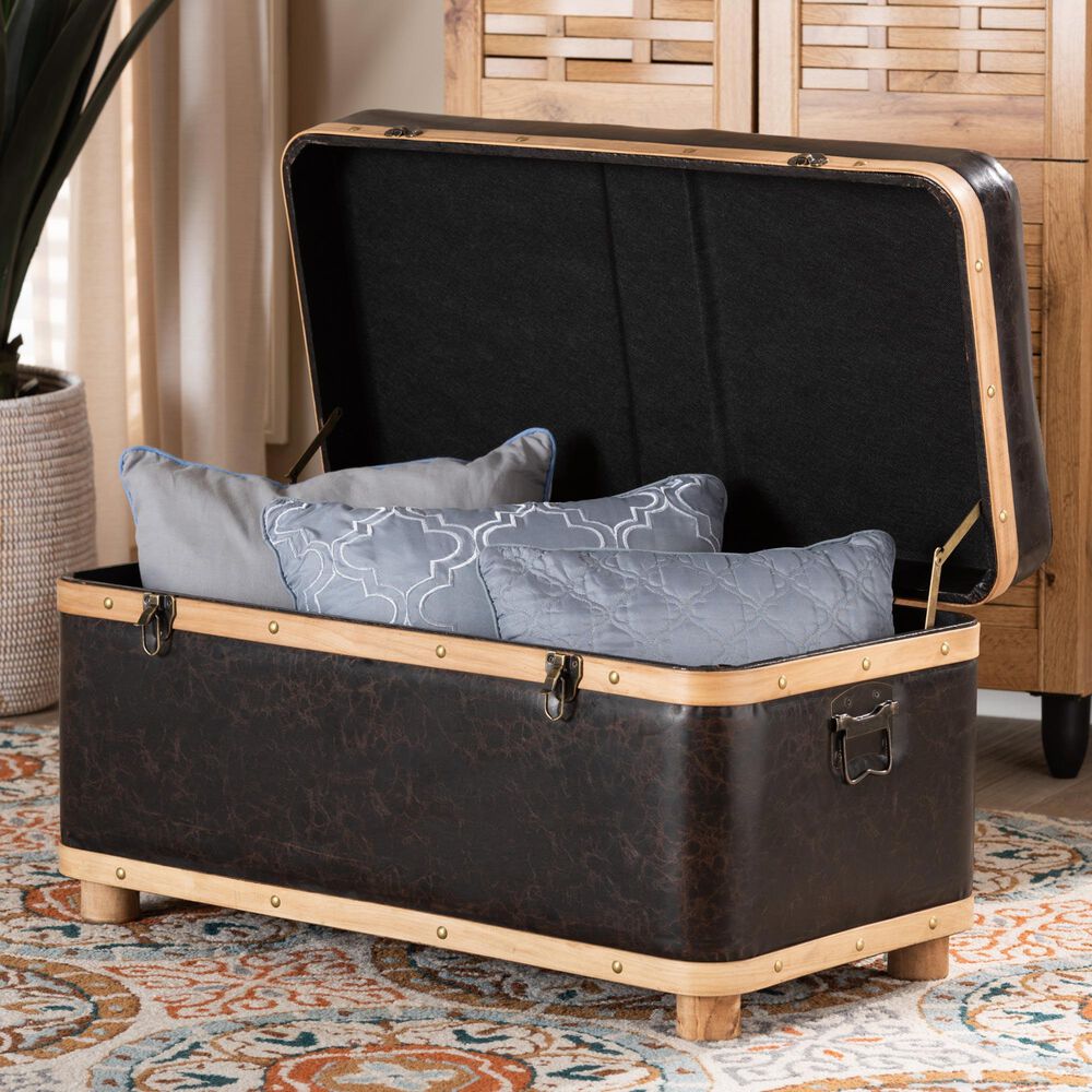 Baxton Studio Gendry Storage Ottoman in Dark Brown, , large