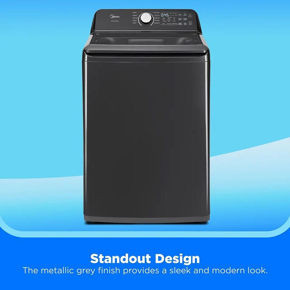 Midea 4.4 Cu Ft Smart Top Load Washer in Metallic Grey, , large