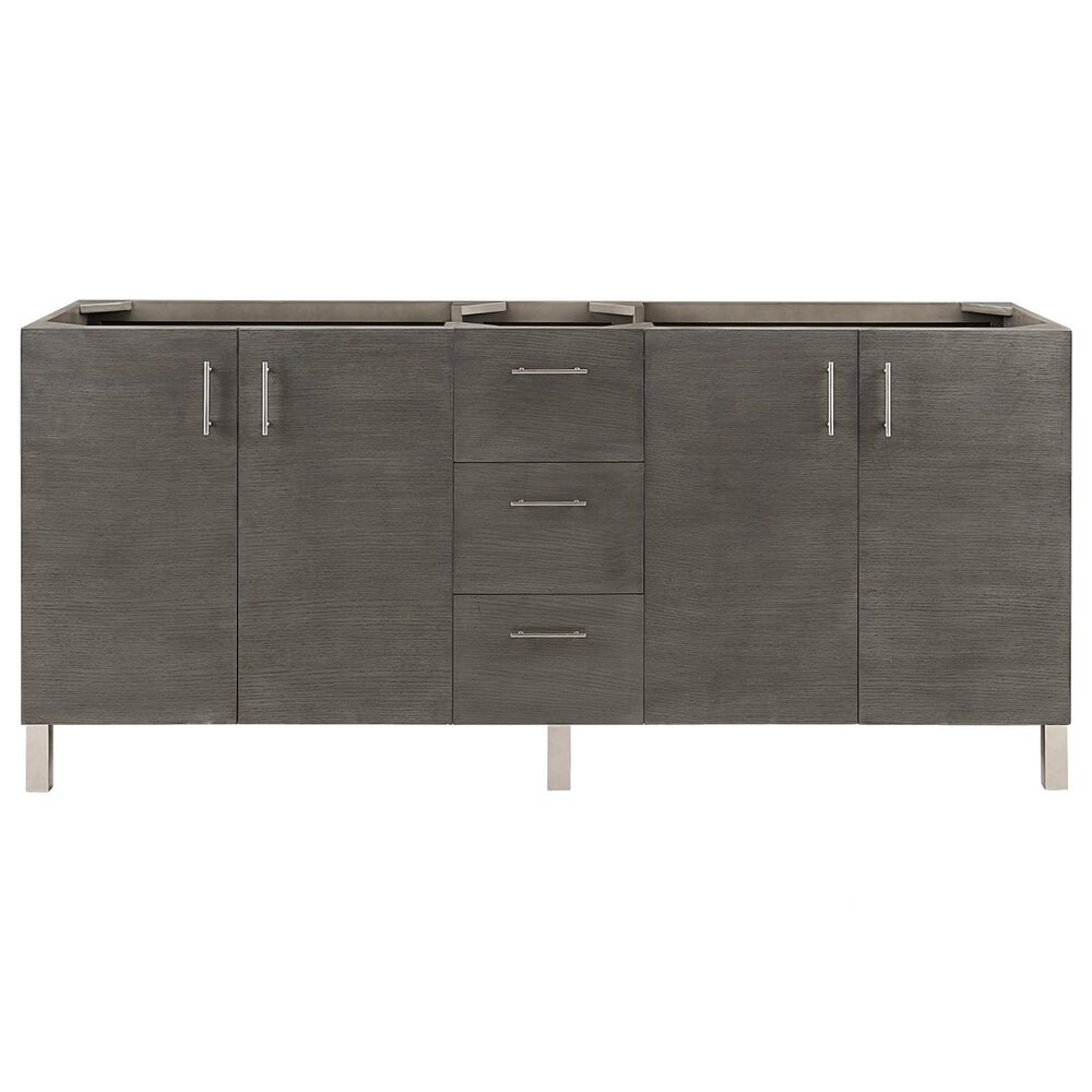 James Martin Metropolitan 72" Double Bathroom Vanity Cabinet in Silver Oak and Satin Nickel, , large