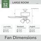 Hunter Hartland 52" Clear Seeded Ceiling Fan with LED Lights in Matte Silver, , large