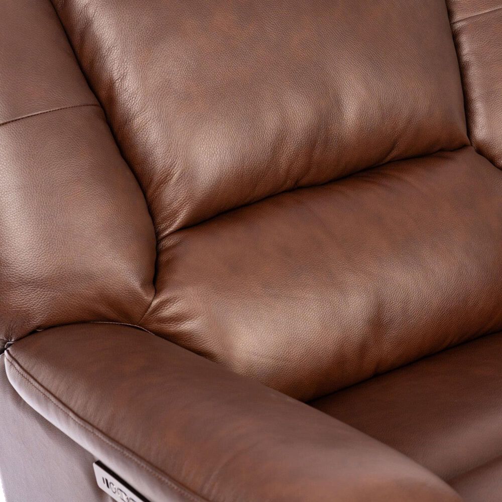 Flexsteel Plush Power Gliding Recliner with Power Headrest and Lumbar in Tavern Brown, , large