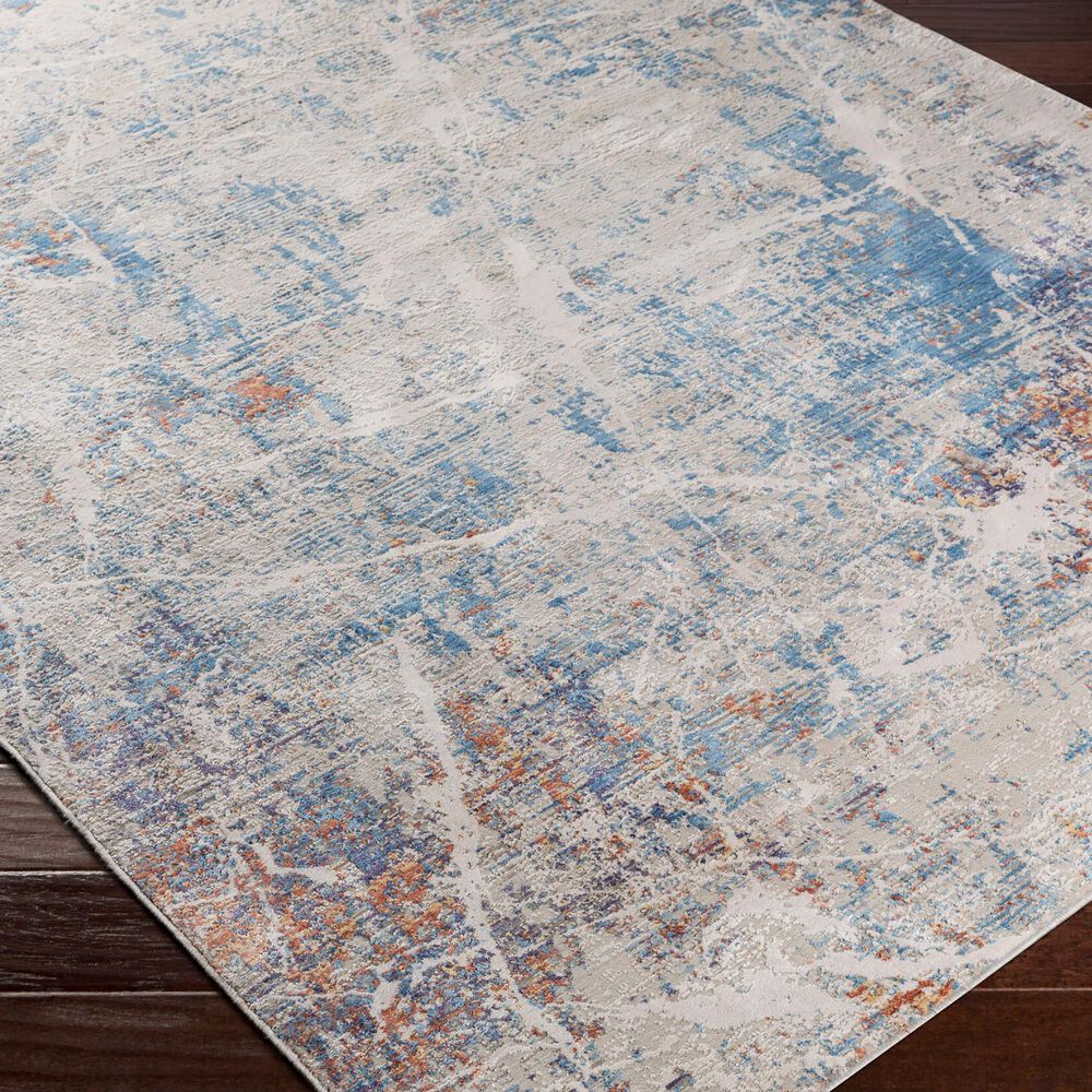 Surya Aisha 5&#39;3&quot; x 7&#39;3&quot; Blue, Off-White, Taupe, Dark Purple and Burnt Orange Area Rug, , large