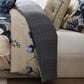 Bebejan English Manor 5-Piece Queen Reversible Comforter Set in Steel Blue, Soft Beige and Creamy Ivory, , large