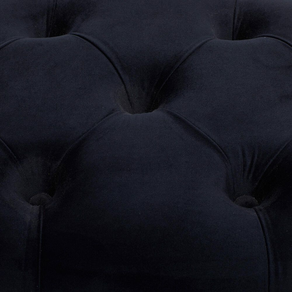 Maple and Jade 24&quot; Velvet Bench in Black, , large