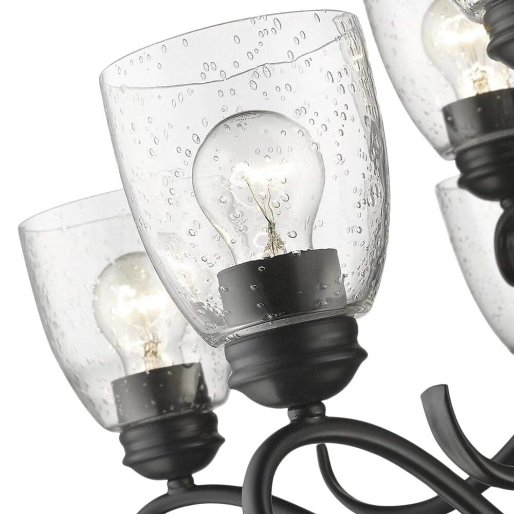 Golden Lighting Parrish 9-Light Chandelier in Black with Seeded Glass, , large