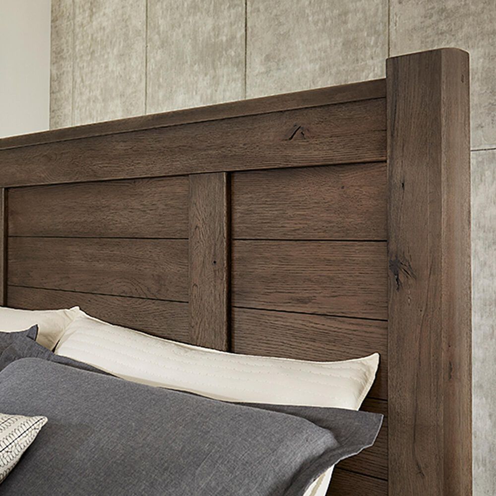 Viceray Collections Crafted Oak Queen Poster Bed in Aged Grey, , large