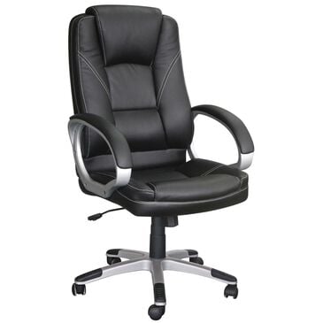 Big and Tall Black Leather Deep Cushion Desk Chair