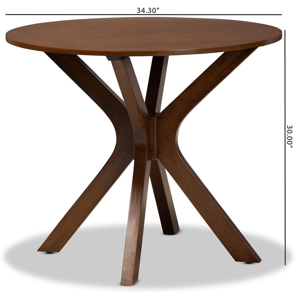 Baxton Studio Kenji 34" Dining Table in Walnut Brown - Table Only, , large