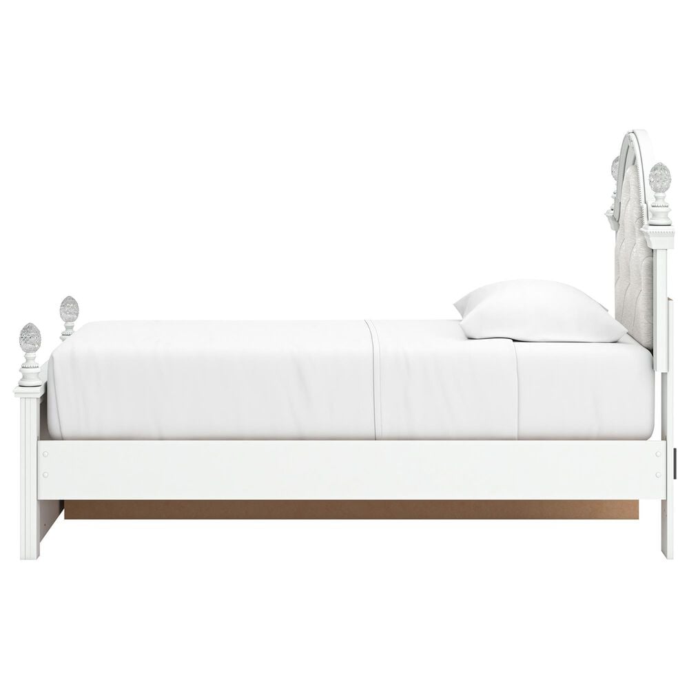 Ashley Kozlani Twin Upholstered Storage Bed in Matte White, , large