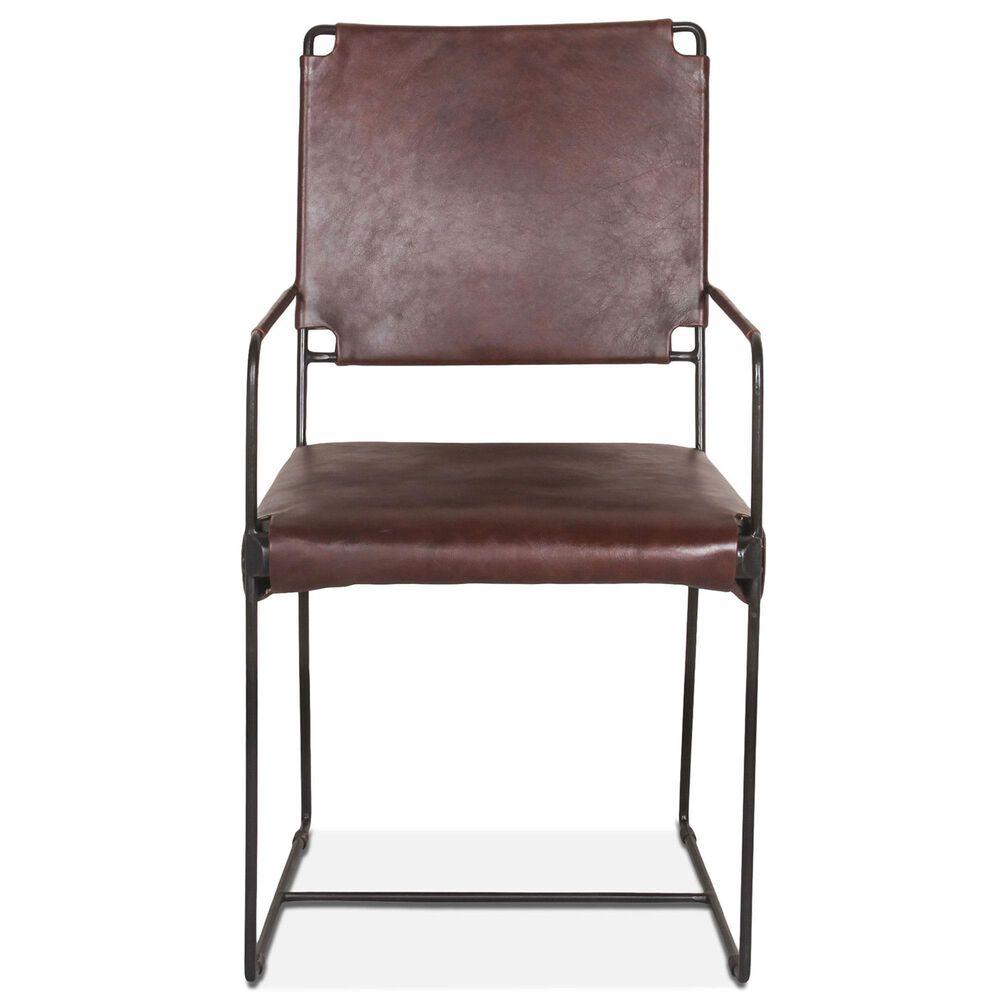Home Trends &amp; Design New York Dining Arm Chair with Chocolate Cushion in Black, , large