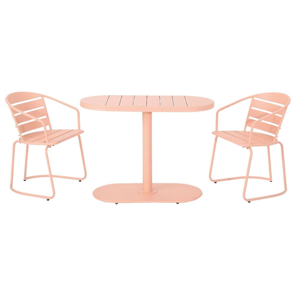 Hearth and Haven Santa Monica 3-Piece Outdoor Bistro Set in Coral, , large