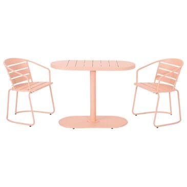 Hearth and Haven Santa Monica 3-Piece Outdoor Bistro Set in Coral, , large