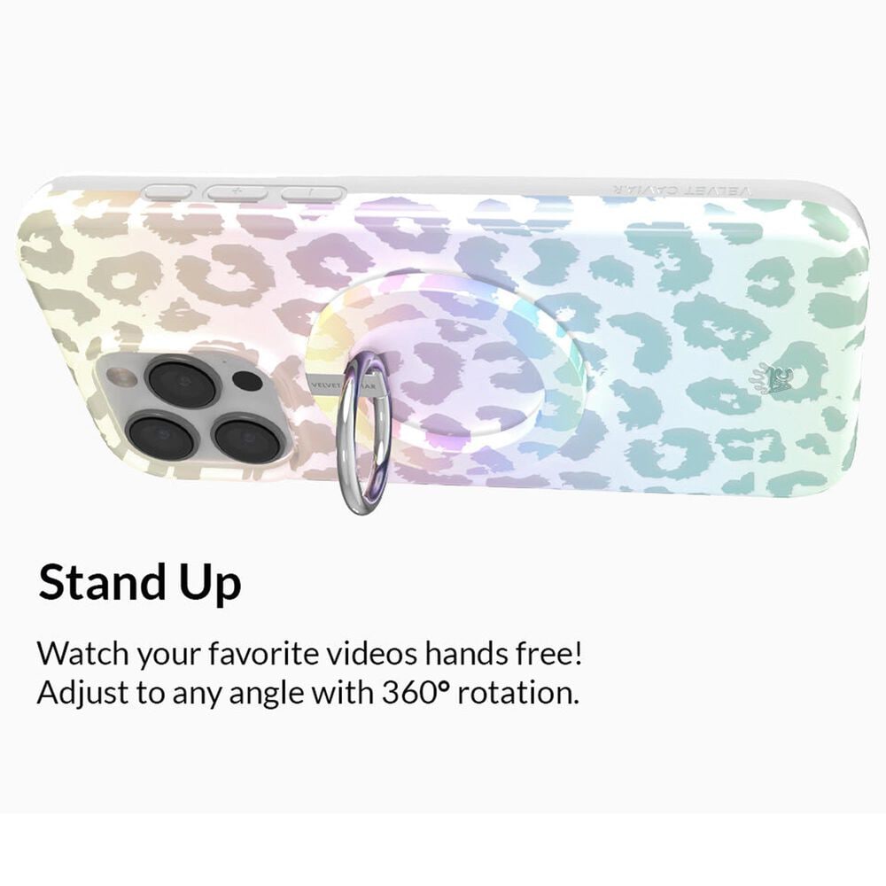 Velvet Caviar MagSafe Phone Grip Ring in White Opal Leopard, , large