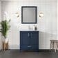 Lexora Home Jacques 30" Single Bathroom Vanity in Navy Blue with 2 cm White Quartz Top and Rectangular Sink, , large