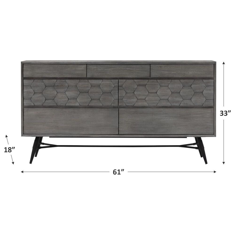 Blue River Makena 6 Drawer Dresser in Gray Acacia Wood, , large