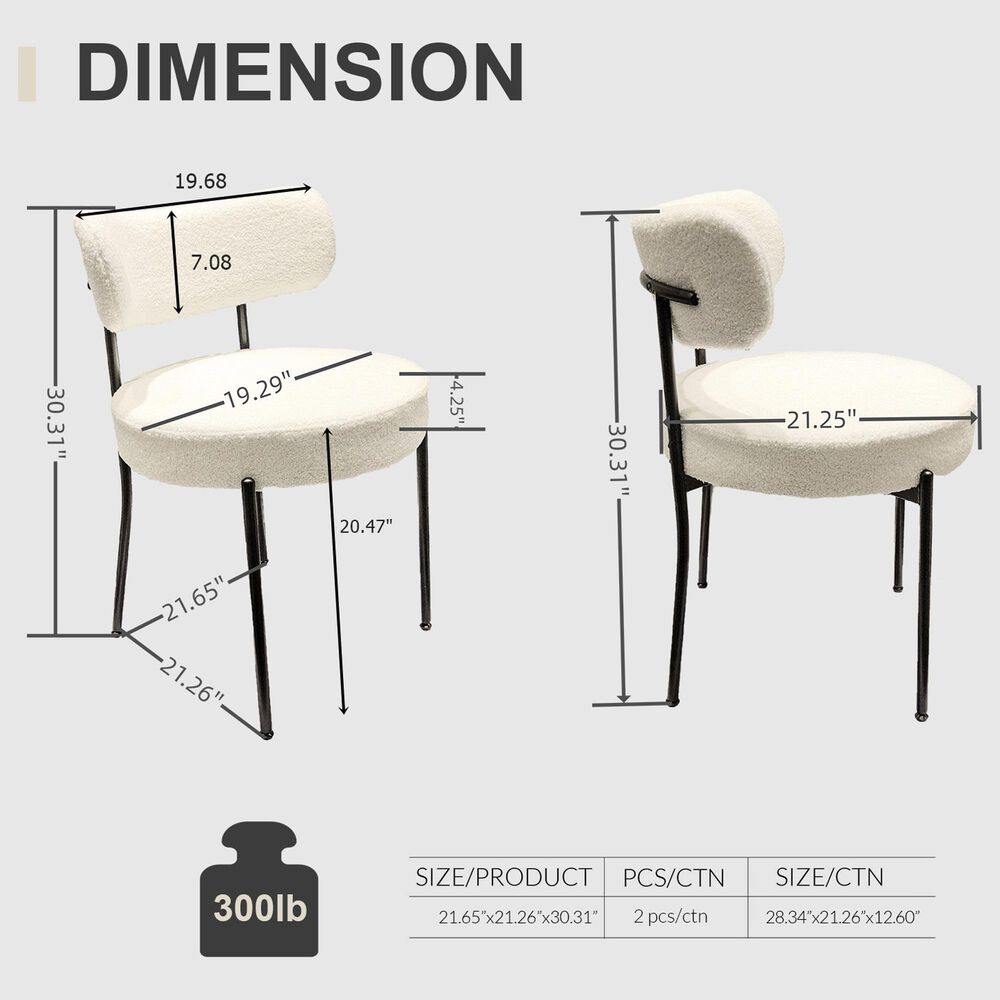 Hearth and Haven Side Chair with White Cushion in Black (Set of 2), , large