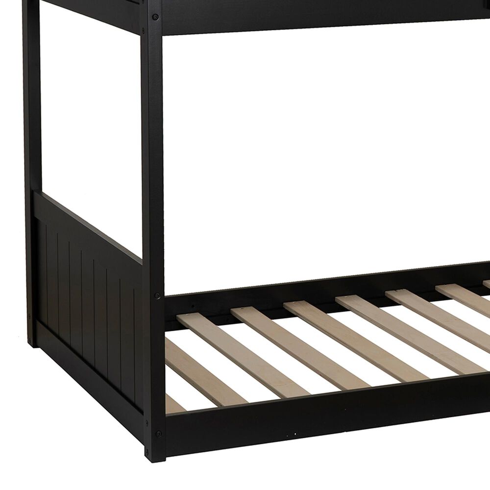 Linden Boulevard Dalton Low Profile Twin Bunk Bed in Black, , large