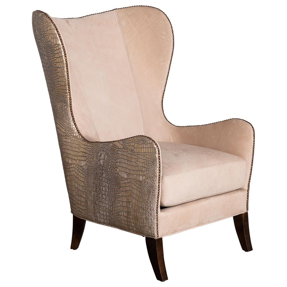 Massoud Furniture Josie Accent Chair in Cottswald Taupe, , large