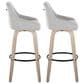 LumiSource Hannah Swivel Bar Stool with Grey Fabric Upholstery in Whitewashed and Black (Set of 2), , large