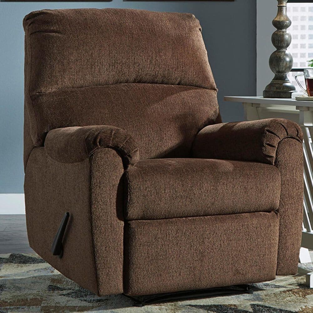 Ashley Nerviano Manual Zero Wall Recliner in Chocolate, , large
