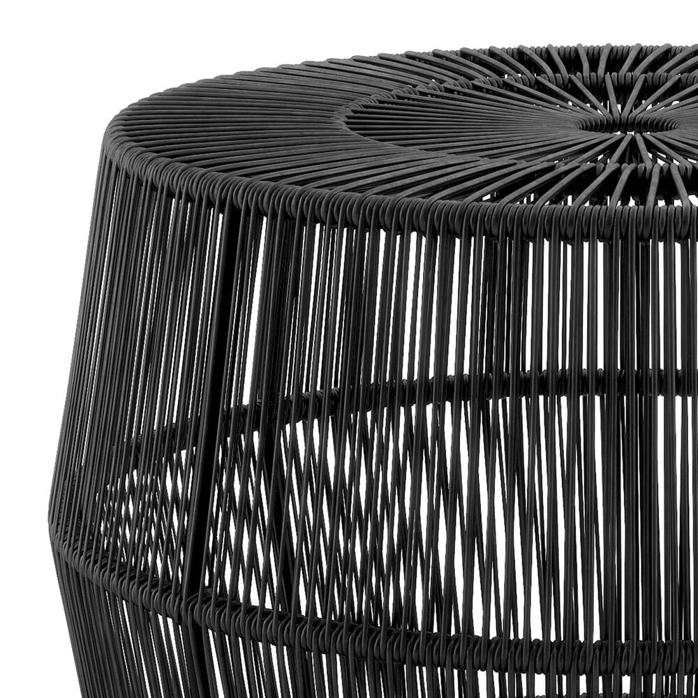 Furniture of America Meja Round Patio Coffee Table in Black, , large