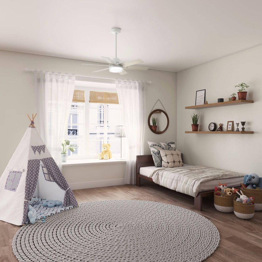 Hunter Pacer 44&quot; Ceiling Fan with LED Lights in Fresh White, , large