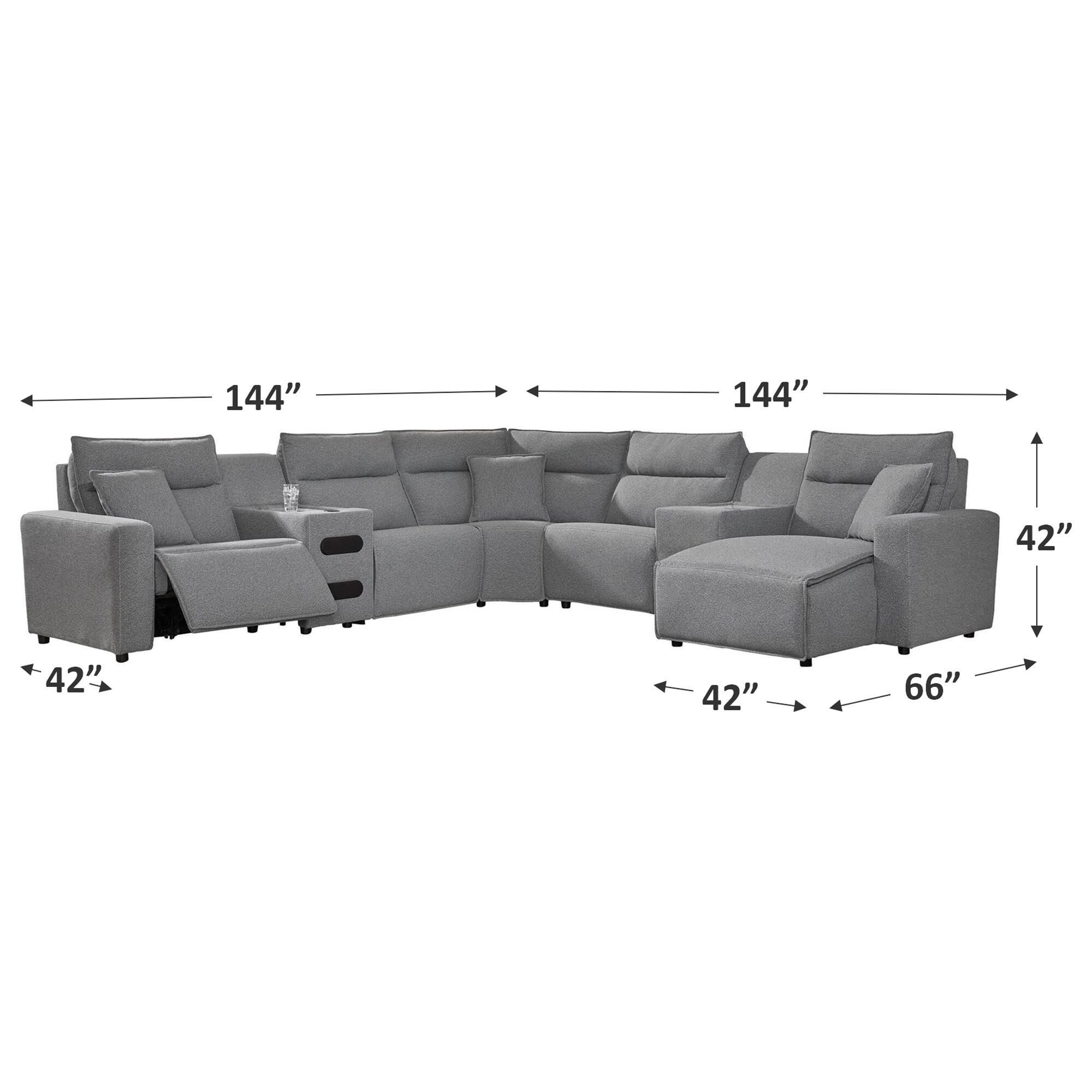 Ashley ModMax II 7-Piece Power Reclining Symmetrical Sectional in