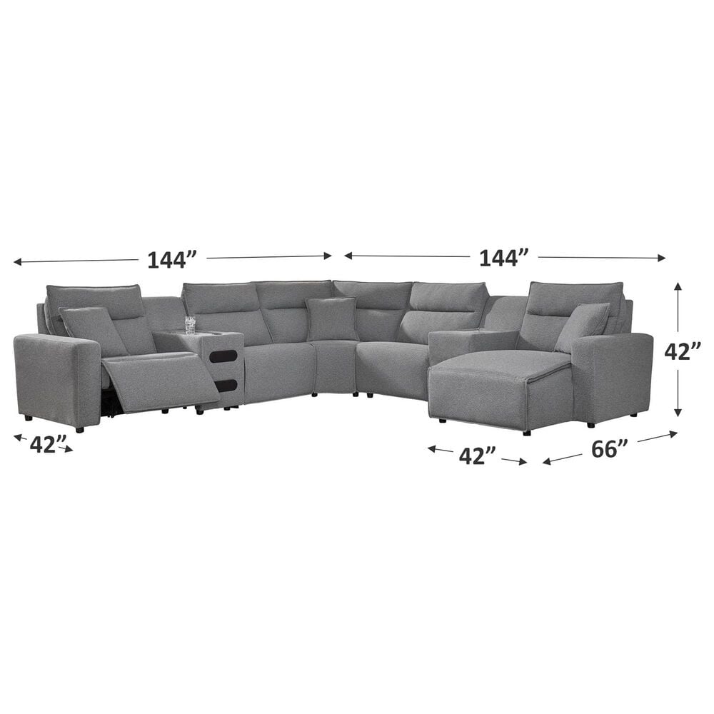 Ashley ModMax II 7-Piece Power Reclining Symmetrical Sectional in Salt and Pepper, , large