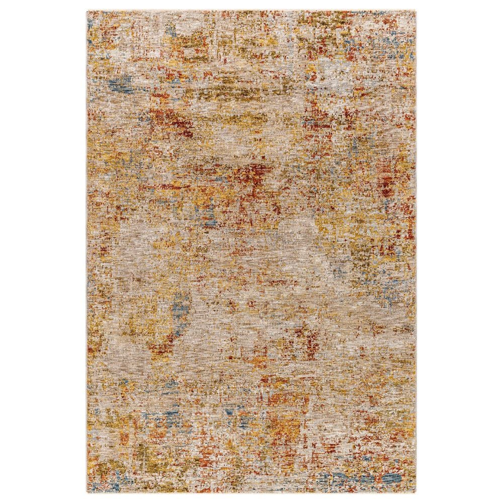 Surya Mona Lisa Abstract 2" x 3" Tan, Mustard, Olive, Sage, Brick Red, Dark Blue and Burgundy Area Rug, , large