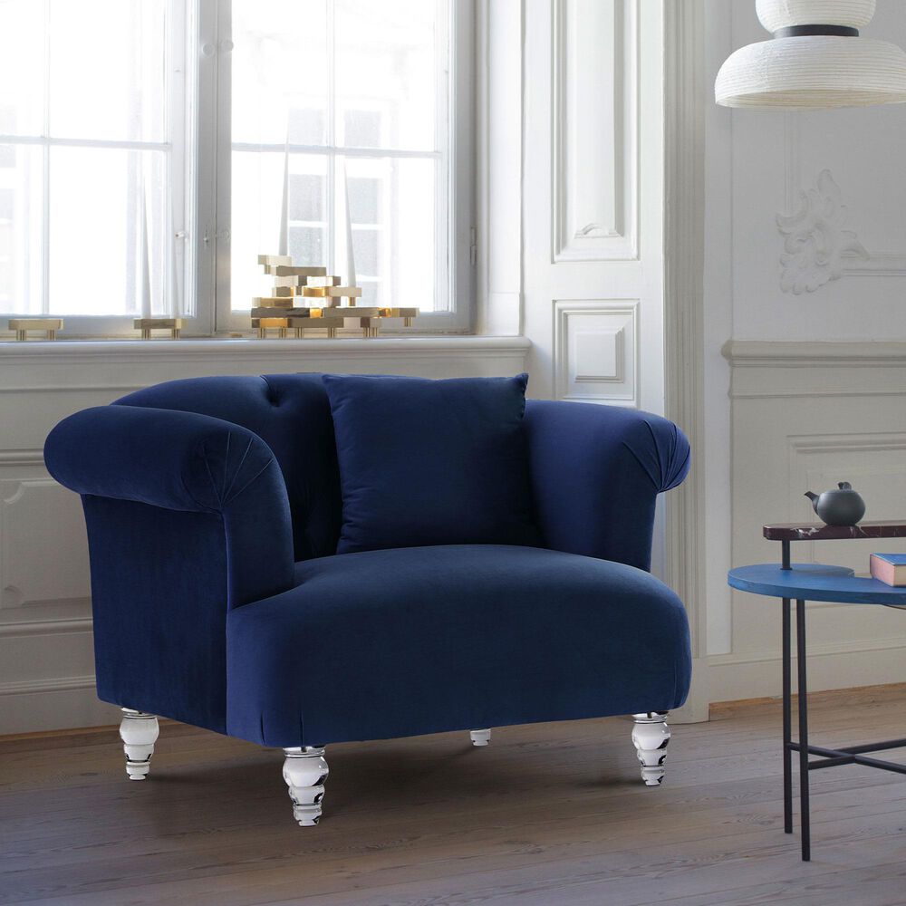 Blue River Elegance Accent Chair in Blue, , large
