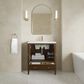 James Martin Myrrin 30" Single Bathroom Vanity in Mid-Century Walnut with Single Hole 3 cm White Zeus Silestone Top and Rectangular Sink, , large