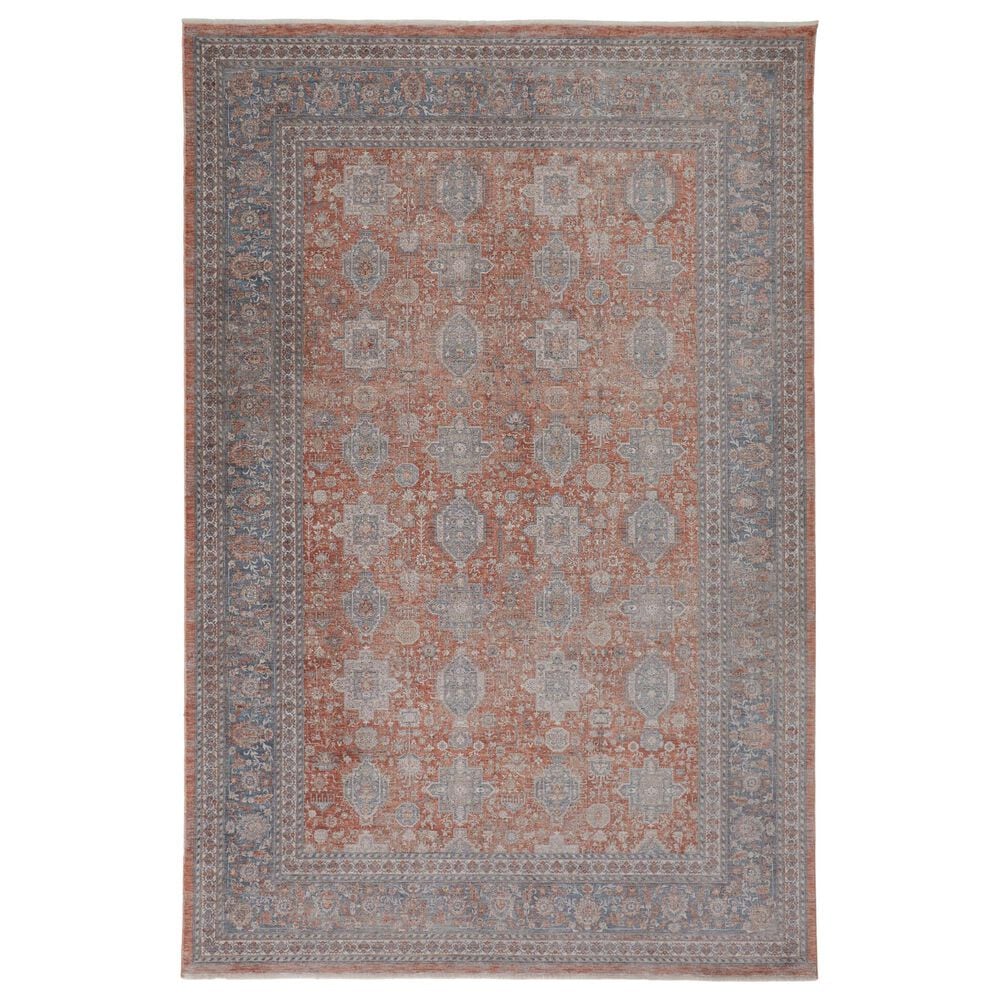 Feizy Marquette 3761F 12" x 15" Rust and Blue Area Rug, , large